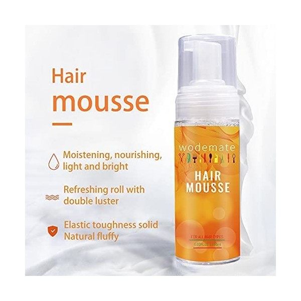 Mousse pour cheveux bouclés, perruque ou tissage, mousse de contrôle extra ferme, contrôle des frisottis avec sensation flexi