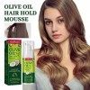 Mousse À Lhuile Dolive, 60ml Mousse Coiffante À LHuile DOlive, Mousse Coiffante Hydratante À Lhuile Dolive Bio, Apporte