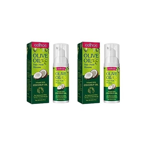 3Pack Mousse pour cheveux Mousse à lhuile dolive Mousse coiffante à lhuile dolive Mousse enveloppante tenue et brillance 