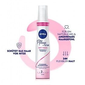 NIVEA Soin & maintien Soft Touch Mousse de protection capillaire nourrissante avec protection contre la chaleur, panthénol et