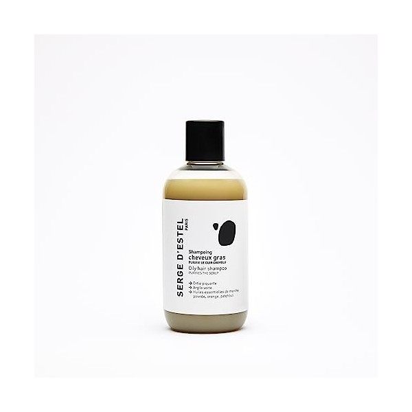 SERGE DESTEL PARIS Shampoing Cheveux Gras Sans Sulfate 250ml Purifiant et Régulant Excès de Sébum du Cuir Chevelu Apporte Br