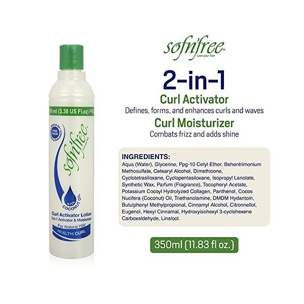 Sof nFree Lotion Activatrice de Boucles 2-en-1 à la Vitamine E et Panthenol 350ml