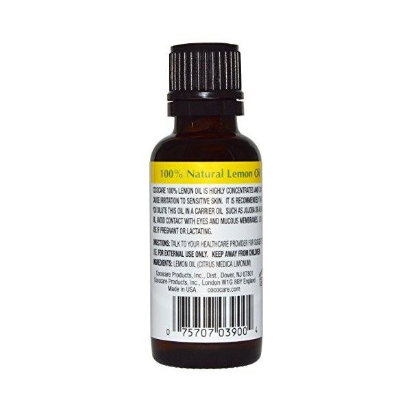 100% Natural Oil Lemon, Citrus Medica Limonum, 1 fl oz 30 ml - Cococare