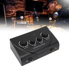 Mélangeur de Son Portable, Mini Mélangeur de Son Stéréo Bénéficiant dun karaoké 50Hz 60Hz AC 100-240V pour les Réunions de F