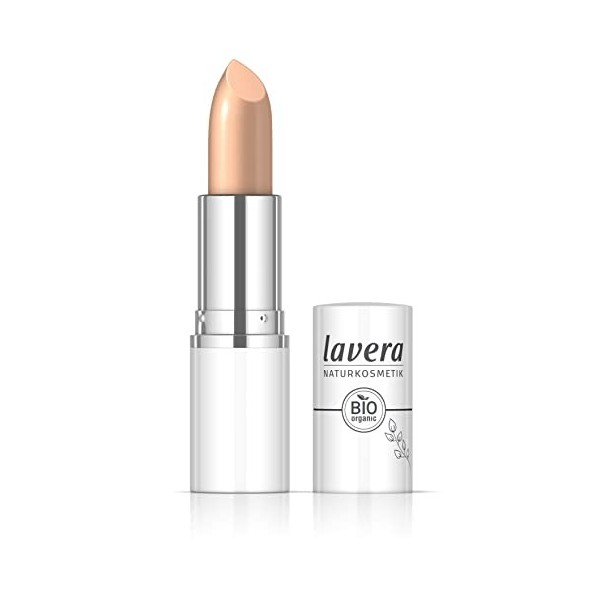 lavera Cream Glow Lipstick -Peachy Nude 04 - Couleur intense - Fini satiné brillant - Grand confort - Jusquà 6 heures de ten