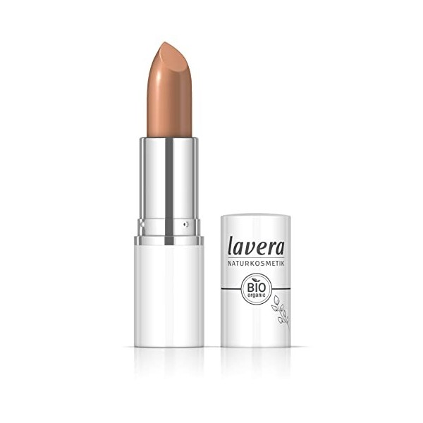 lavera Cream Glow Lipstick -Peachy Nude 04 - Couleur intense - Fini satiné brillant - Grand confort - Jusquà 6 heures de ten