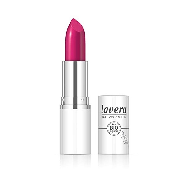 lavera Cream Glow Lipstick -Peachy Nude 04 - Couleur intense - Fini satiné brillant - Grand confort - Jusquà 6 heures de ten