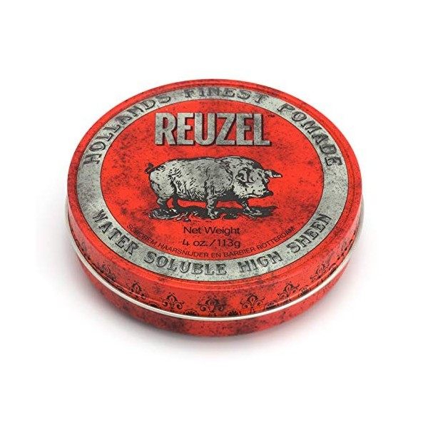 REUZEL Pommade à Haute Brillance Soluble à lEau Rouge pour Homme Parfum de Vanille Cola, 113 g