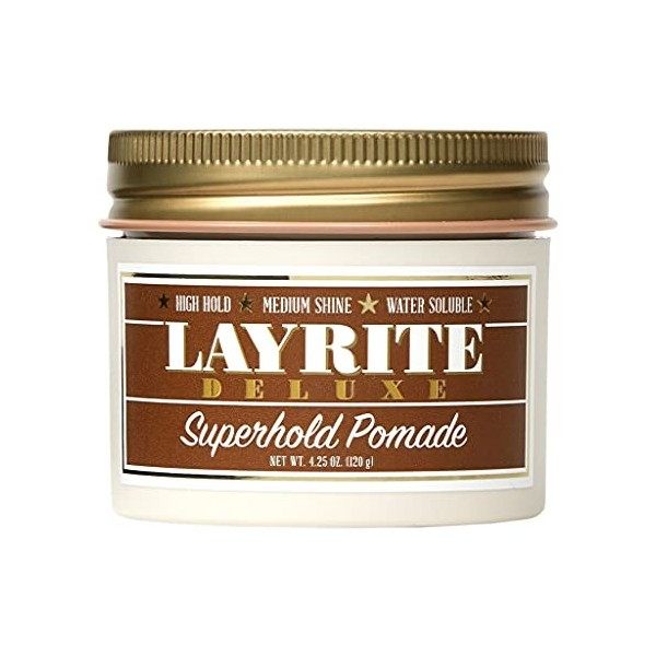 Layrite Superhold Pommade 120g | Haute Tenue | Soluble Fans Leau | Brillance Moyenne