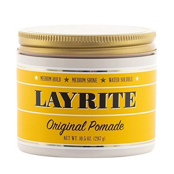 Layrite Originale Pommade 297g | Arrêt Moyen | Soluble Dans Leau | Brillance Moyenne