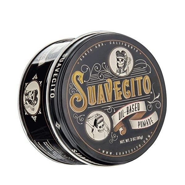 Suavecito Oil Based Pomade, Healthy Shine Long Lasting Hold, Medium Hold & Shine, Perfect For Any Hair Type, 3oz/85g