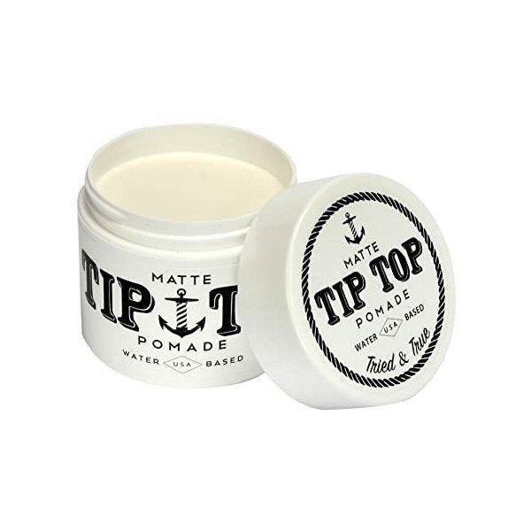 TipTop Tip Top Matte à base deau moyenne Tenir Pommade 4,25 oz blanc