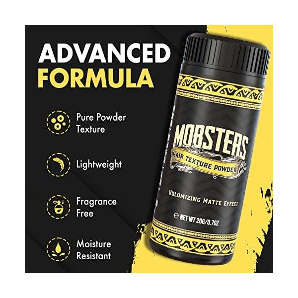 Mobsters Emporium Hair Texture Powder - Convient à tous les types de cheveux - Volume de cheveux instantané - Finition mate -