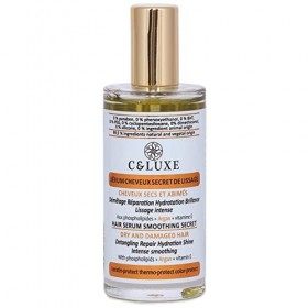 Sérum Cheveux lissant : CHEVEUX SECS et ABIMÉS. Argan, phospholipides, kératine et thermo protect, vegan, sans silicone, Spra