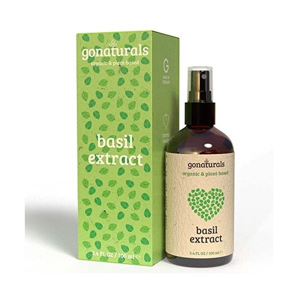 GONATURALS Serum Pousse Cheveux à lExtrait dHuile Essentielle de Basilic - Soin Secs et Abimés Sérum Anti Chute Hair Growth