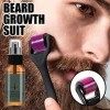 QAZX Beard Growth Kit - Natural Beard Growth Serum & Microneedle Roller, Beard Hair Growth Spray, Promote Beard Regrowth Thic