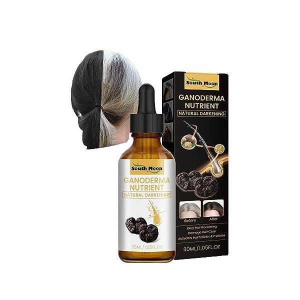 Meellop Anti Greying Hair Serum, Anti-Greying Hair Darkening Serum, Ganoderma Nutrient Natural Darkening Serum, Organic Ganod