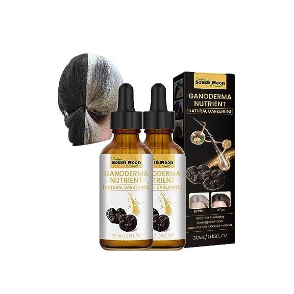 Meellop Anti Greying Hair Serum, Anti-Greying Hair Darkening Serum, Ganoderma Nutrient Natural Darkening Serum, Organic Ganod