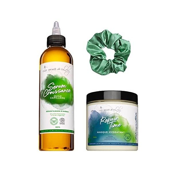 Coffret Sérum Time Pack - 1 Repair Time 230 ml + 1 Sérum De Croissance 250 ml + 1 Chouchou De Couleur Aléatoire Offert