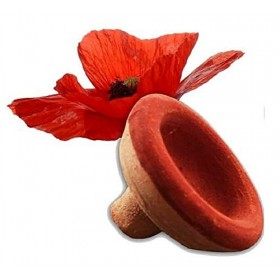 Aker Fassi, Poudre de coquelicot, Rouge à levre Vegan vegetal, avec support dapplication en terre cuite et sa recharge