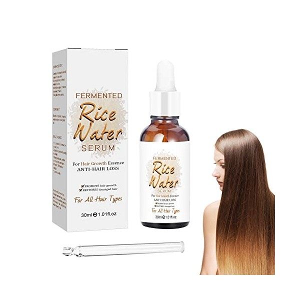 Sérum deau de Riz Fermenté,Traitement Anti-Chute de Cheveux Sérum,Riz pour la Croissance des Cheveux Eau Sérum,for Le Traite