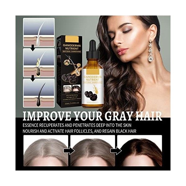 Sérum de cheveux anti-greming, Darka Pro Anti-Greying Hair Sérum, Ganoderma Nutrient Natural Darkening, Darka Anti Grising Ha