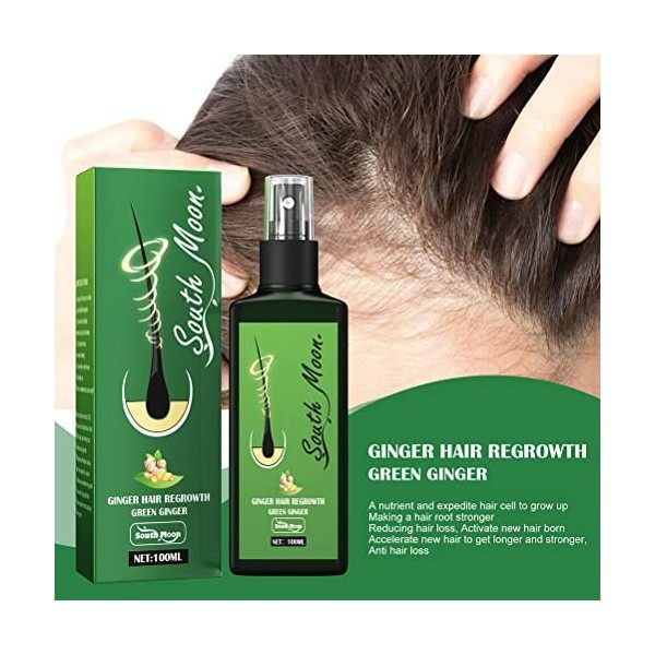 Serum Pousse Cheveux, Spray de Sérum pour la Croissance des Cheveux au Gingembre, Liquide de Croissance des Cheveux,Anti-Chut