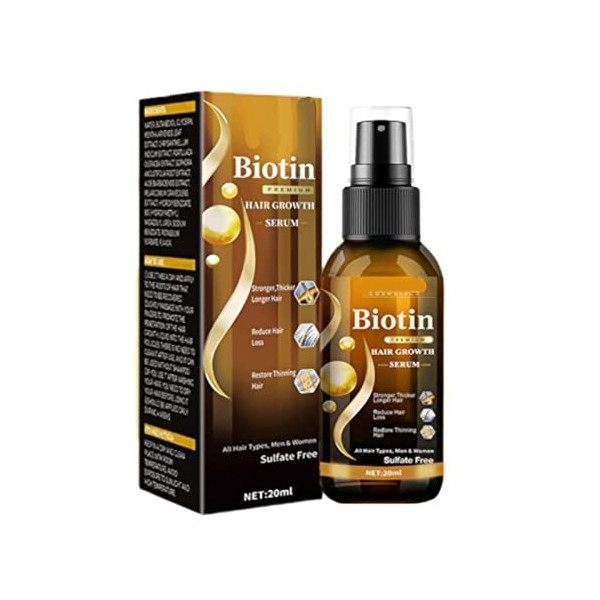 ReAwaken Spray sérum pour cheveux et barbe, iBeaLee Biotine Stimulateur de croissance des cheveux, spray pour repousse des c
