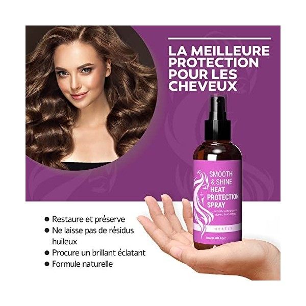 NEATLY Protecteur de Chaleur pour Cheveux à lAloe Vera - 250ml - Soin Protecteur de Chaleur Cheveux - Spray Thermoprotecteur