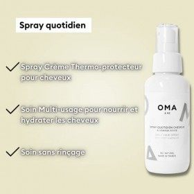 OMA & ME SPRAY PROTECTEUR DE CHALEUR POUR CHEVEUX | Spray Thermoprotecteur Cheveux et Protection des Cheveux Abimés par la Ch