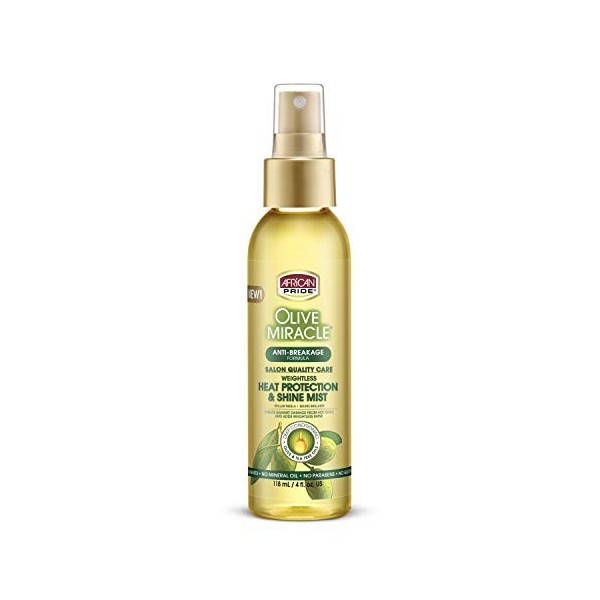 African Pride Olive Miracle Brume de protection contre la chaleur et brillance 4 oz