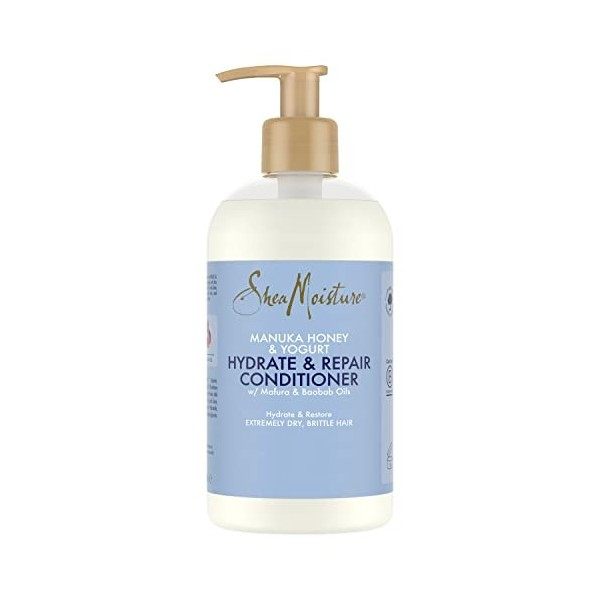 SheaMoisture Après-shampooing Hydratant et Réparateur Miel de Manuka & Yaourt, pour cheveux très secs et cassants, Hydrate et