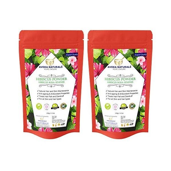 Poudre dhibiscus dAvoka Naturals 100g X 2 