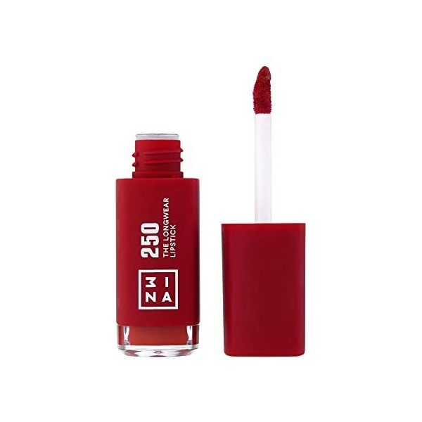 3INA MAKEUP - Vegan - Cruelty Free - The Longwear Lipstick 250 - Rouge Rose Foncé - Rouge a Lèvres Liquide Longue Tenue - Hau