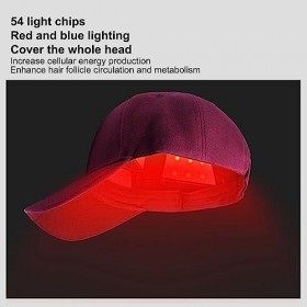 Système de Croissance des Cheveux, Améliore la Circulation Rouge Bleu éclairage Réduit la Sécrétion dhuile Tampon de Croissa