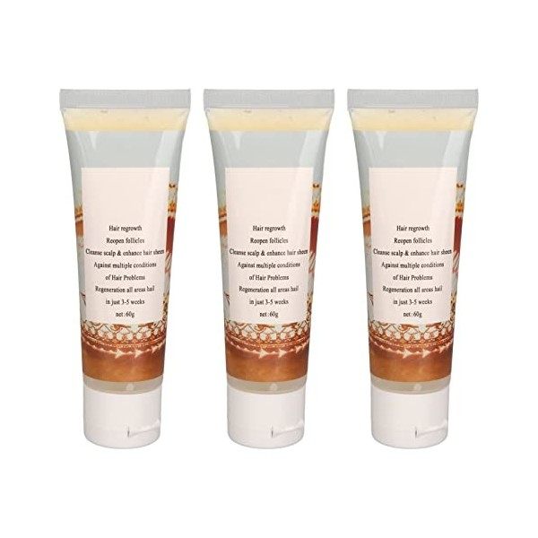 Lot de 3 Exfoliants pour Cuir Chevelu, 3 X 60 Ml pour Homme et Femme, Perte de Cheveux et Excès Dhuile, Exfoliant pour Cuir 