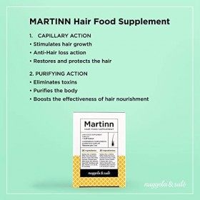 Martinn de Nuggela & Sulé. Hair Food Supplement. Avec des Vitamines et des Minéraux pour la Croissance et le Renforcement des
