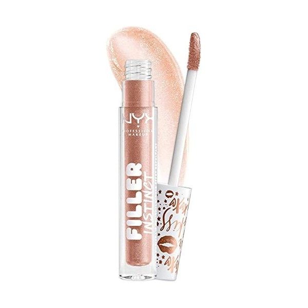 NYX Professional Makeup Gloss Repulpant Filler Instinct, Brillant & Hydratant, Formule Vegan, 2,5 ml, Teinte : Lets Glaze T