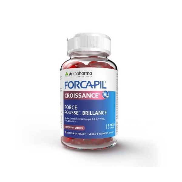 Forcapil Gummies Croissance - Cheveux et Ongles - Favorise la pousse des cheveux et ongles - Renforce la fibre capillaire - 6