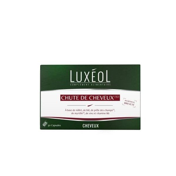 LUXÉOL - Chute De Cheveux - Complément Alimentaire - Favorise La Croissance & Fortifie Les Cheveux - Millet, Blé, Zinc, Myrti