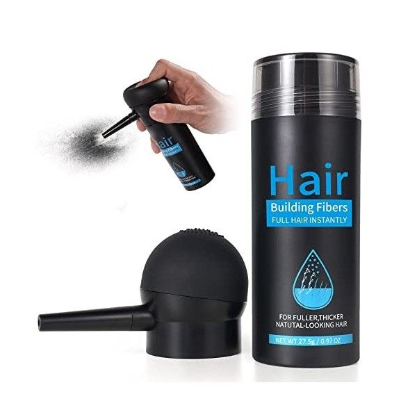 Fibres Capillaires Avec Applicateur en Spray, Poudre de Cheveux de Qualité Professionnelle, Correcteur de Perte de Cheveux Po