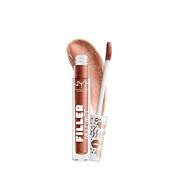 NYX Professional Makeup Gloss Repulpant Filler Instinct, Brillant & Hydratant, Formule Vegan, 2,5 ml, Teinte : Lets Glaze T