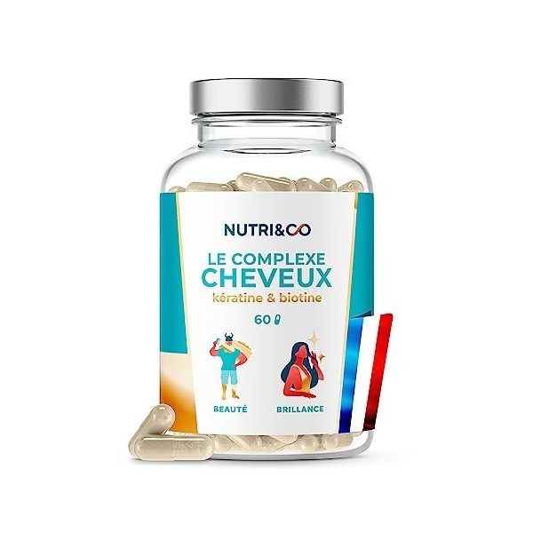 Biotine + Kératine pure brevetée - Complément Alimentaire Pousse des Cheveux - Croissance Rapide - Anti Chute - Vitamine B8 -