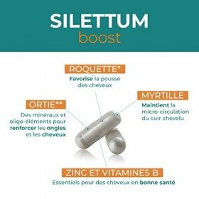 SILETTUM BOOST Lot de 3 Piluliers de 60 Gélules 180 Gélules | Croissance et résistance | Pour les cheveux fragilisés ou cas