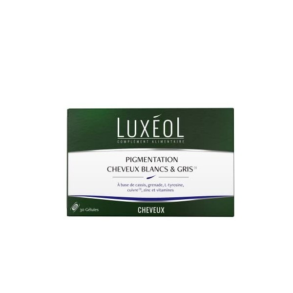 LUXÉOL - Pigmentation Cheveux Blancs & Gris - Complément Alimentaire - Contribue À La Pigmentation Normale - Cassis, Vitamine