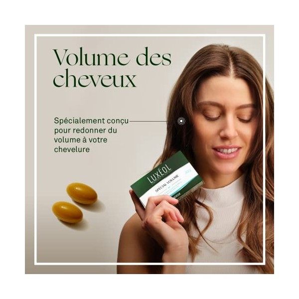 LUXÉOL - Spécial Volume - Complément Alimentaire - Volume & Brillance - Blé, Millet & L-Méthionine - Tous Types De Cheveux - 