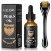 Kit de repousse des cheveux de barbe pour homme - Sérum activateur de croissance de barbe - Rouleau de barbe pour homme - Der