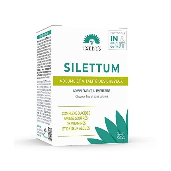 SILETTUM GÉLULES Boites de 60 Gélules| Redonne beauté, vitalité et volume aux cheveux | Pour les cheveux ternes, fins, cassan