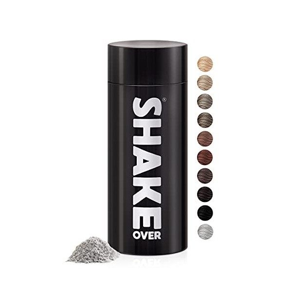 SHAKE OVER® - Fibres Capillaires Densifiantes Végan, Riche en Zinc, Épaissit les Cheveux Fins, Haute Qualité et Fabrication E