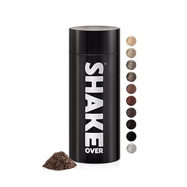 SHAKE OVER® - Fibres Capillaires Densifiantes Végan, Riche en Zinc, Épaissit les Cheveux Fins, Haute Qualité et Fabrication E